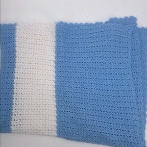 Hand Knit Crochet Throw Blanket 49.5" x 69.50"